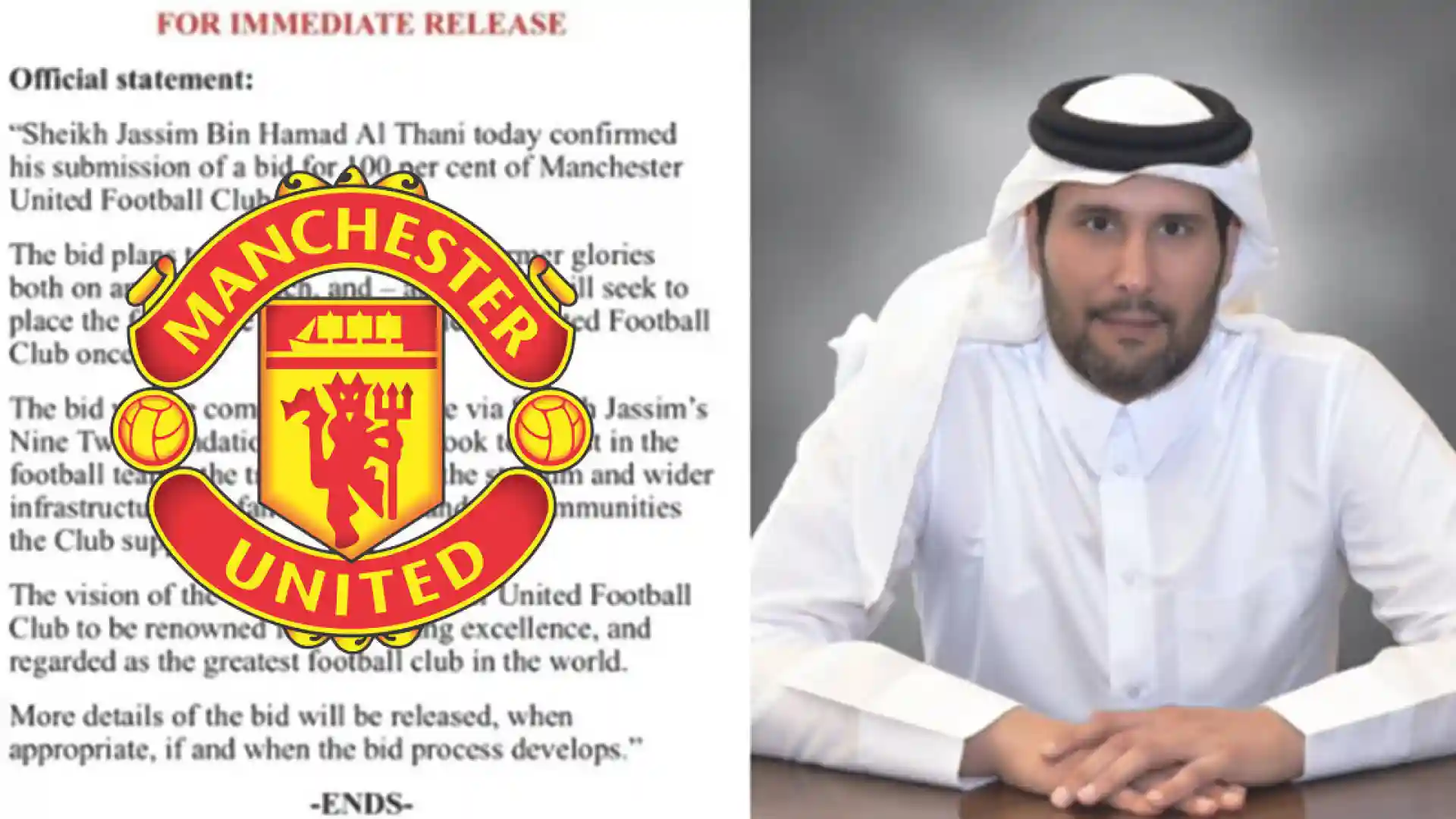 Катарский шейх готов заплатить за «Манчестер Юнайтед» больше, чем планировал